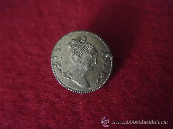Antig&uuml;edades: BOTON DE ISABEL II. - S. XIX - Foto 1