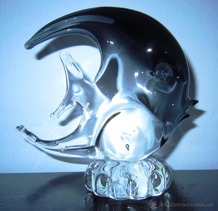 Antig&uuml;edades: PEZ LUNA EN CRISTAL DE MURANO 11cm. - Foto 1