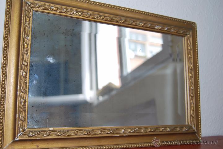 Antig&uuml;edades: ANTIGUO ESPEJO BISELADO CON MARCO DORADO - Foto 3