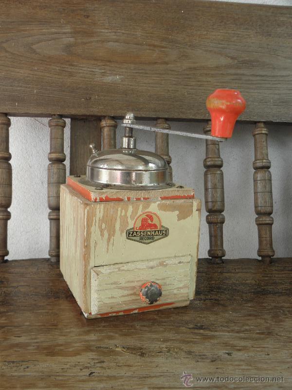 Antiquit&auml;ten: Molinillo de cafe vintage - Zassenhaus Record - madera y metal