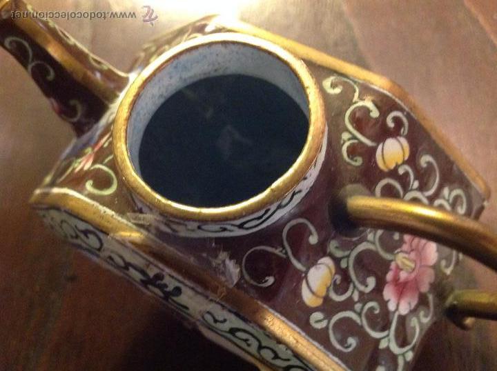 Antig&uuml;edades: tetera en esmalte cloisonne - Foto 5
