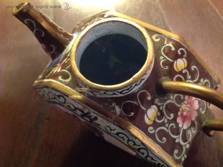 Antig&uuml;edades: tetera en esmalte cloisonne - Foto 6