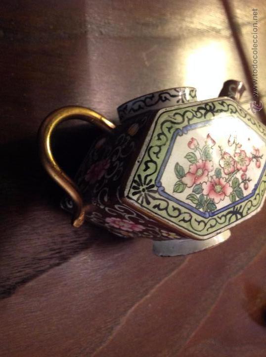 Antig&uuml;edades: tetera en esmalte cloisonne - Foto 7