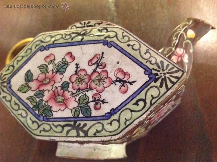 Antig&uuml;edades: tetera en esmalte cloisonne - Foto 13