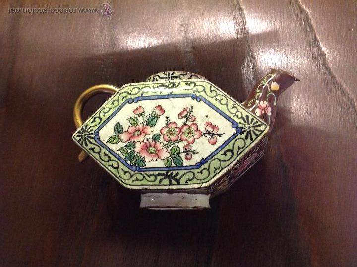 Antig&uuml;edades: tetera en esmalte cloisonne - Foto 14