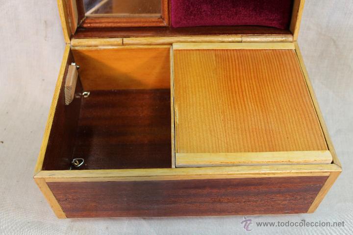 Antig&uuml;edades: CAJA JOYERO EN MADERA CON MARQUETERIA - Foto 4