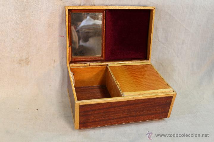 Antig&uuml;edades: CAJA JOYERO EN MADERA CON MARQUETERIA - Foto 5