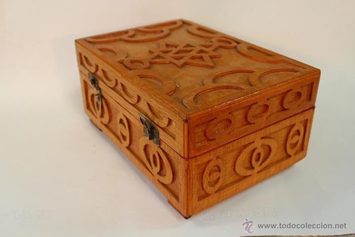 Antig&uuml;edades: CAJA JOYERO EN MADERA CON MARQUETERIA - Foto 2