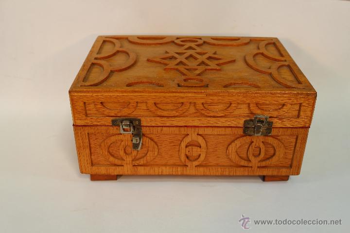 Antig&uuml;edades: CAJA JOYERO EN MADERA CON MARQUETERIA - Foto 4