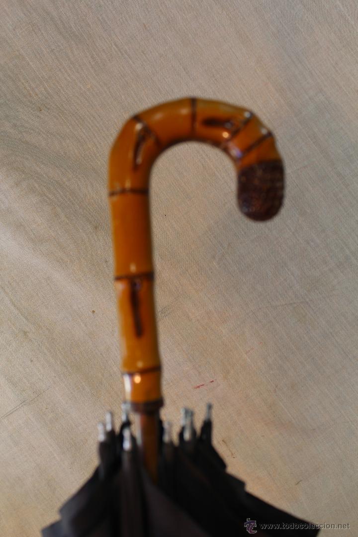 Antig&uuml;edades: SOMBRILLA ANTIGUA PARAGUAS DE BAMBU - Foto 1