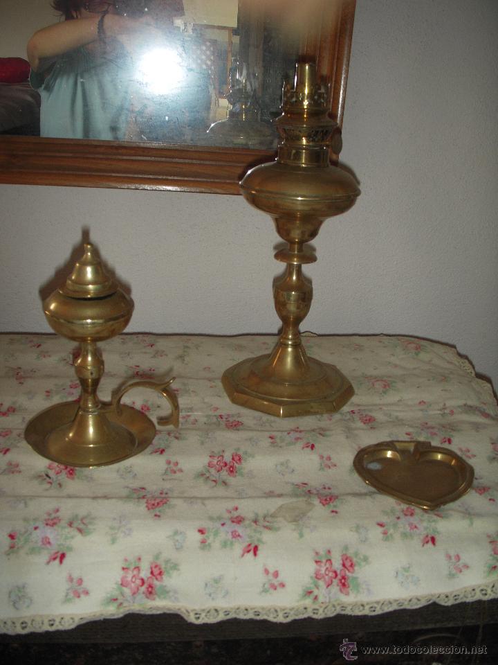 Antig&uuml;edades: lAMPARA Y QUINQUE DE ACEITE ANTIGUOS - Foto 1