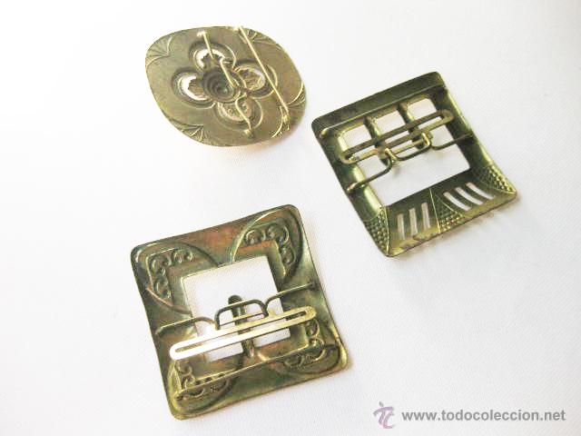 Antig&uuml;edades: 3 HEBILLAS DE CINTURON DE LOS A&Ntilde;OS 30 - Foto 2
