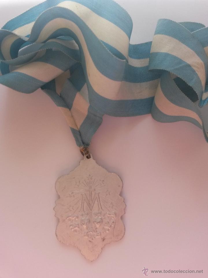 Antig&uuml;edades: medalla de la inmaculada de 6 x 4,1 cms. maria sin pecado concebida - Foto 5