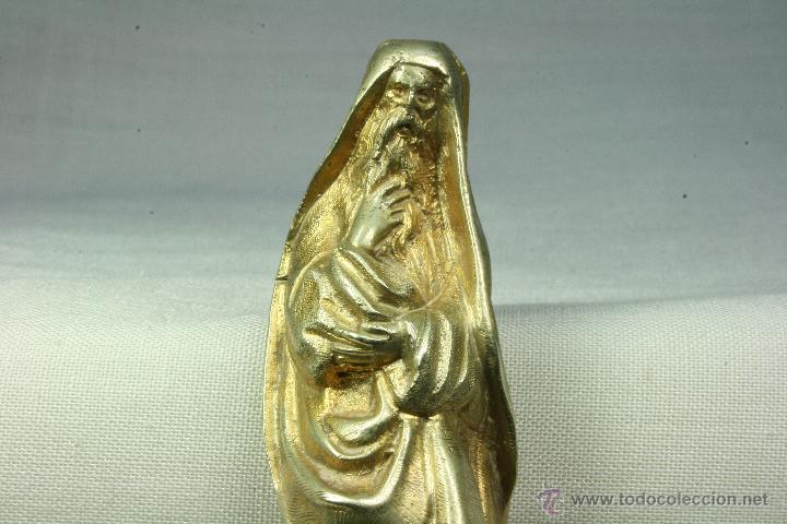 Antig&uuml;edades: Profeta M&eacute;nsula. Figura de bronce. - Foto 3