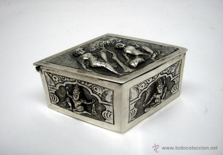 Antig&uuml;edades: BELLA CAJA DE RAPE ROMBO BUDA - PLATA - Foto 5