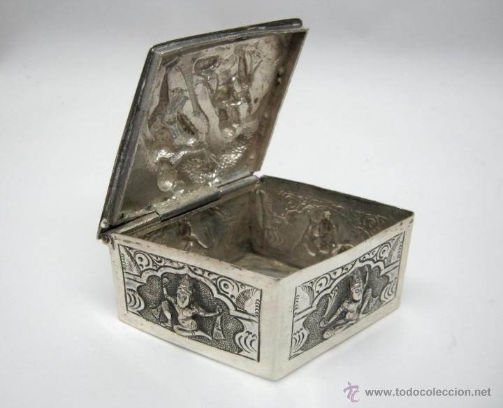 Antig&uuml;edades: BELLA CAJA DE RAPE ROMBO BUDA - PLATA - Foto 2