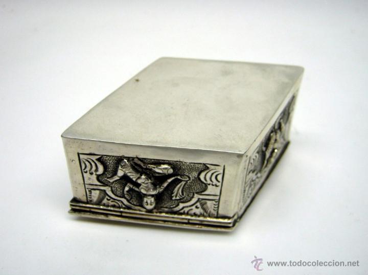 Antig&uuml;edades: BELLA CAJA DE RAPE ROMBO BUDA - PLATA - Foto 3