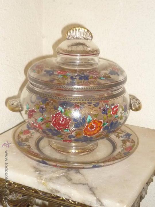 Antig&uuml;edades: Sopera esmaltada, con tapa y plato - Foto 3