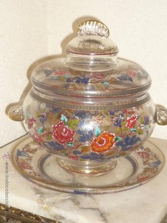 Antig&uuml;edades: Sopera esmaltada, con tapa y plato - Foto 5