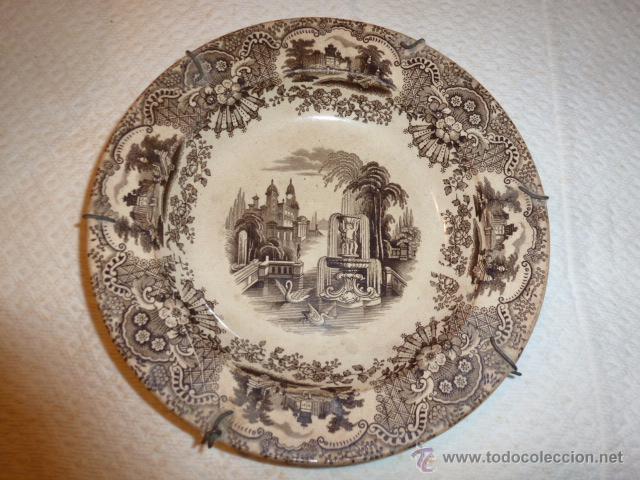 Antig&uuml;edades: plato de loza pickman cartula - Foto 1