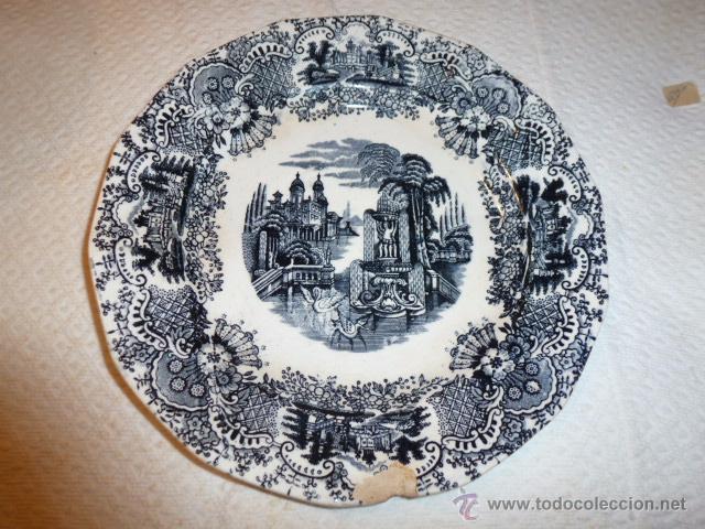Antig&uuml;edades: plato de loza pickman cartula - Foto 1