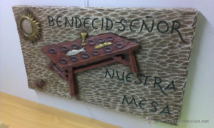 Antig&uuml;edades: TABLA DECORATIVA .BENDECID SE&Ntilde;OR NUESTRA MESA .JORGE FERRER - Foto 2