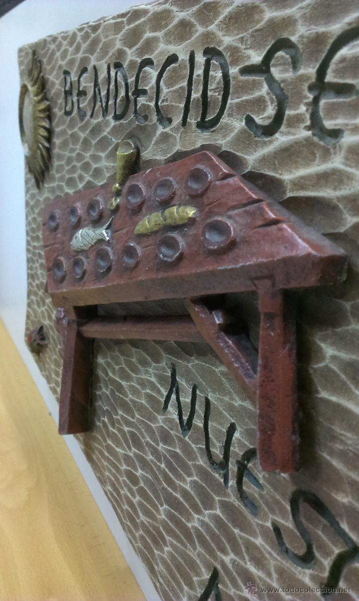 Antig&uuml;edades: TABLA DECORATIVA .BENDECID SE&Ntilde;OR NUESTRA MESA .JORGE FERRER - Foto 3