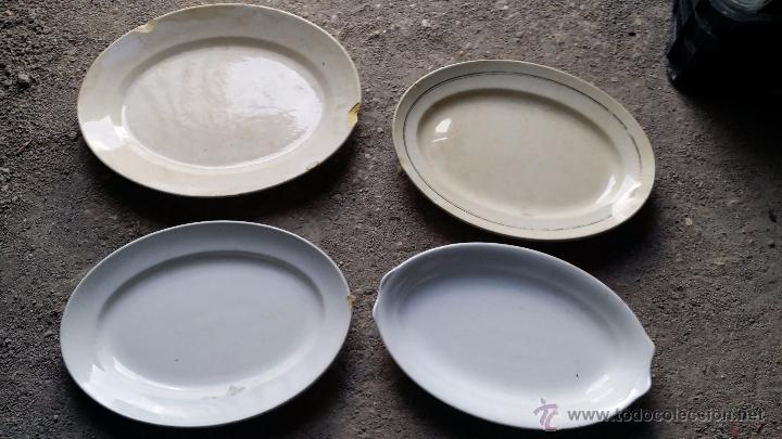 Antig&uuml;edades: lote de  4 fuentes  ovaladas. - Foto 1