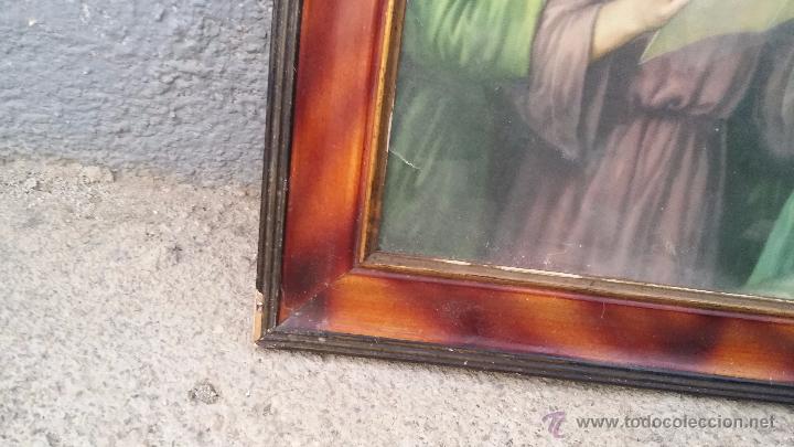 Antig&uuml;edades: antiguo cuadro con lamina religiosa. - Foto 4