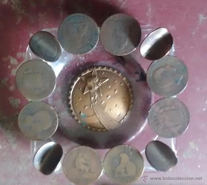 Antig&uuml;edades: Cenicero con monedas, 13 cm - Foto 1