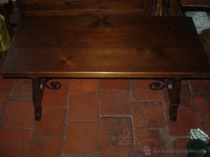 Antig&uuml;edades: MESA CON PATAS DE LIRA DE PINO - Foto 4