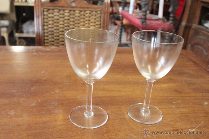 Antiquit&eacute;s: antigua pareja de copas en cristal fino