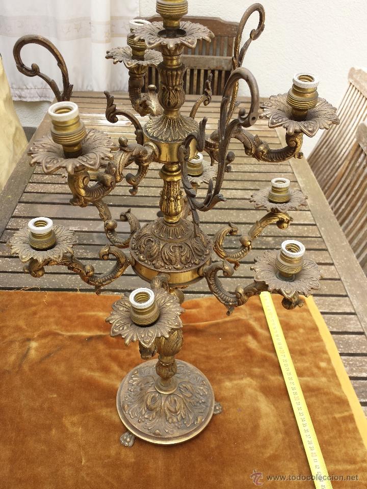 Antig&uuml;edades: L&aacute;mpara de bronce antigua - Foto 2