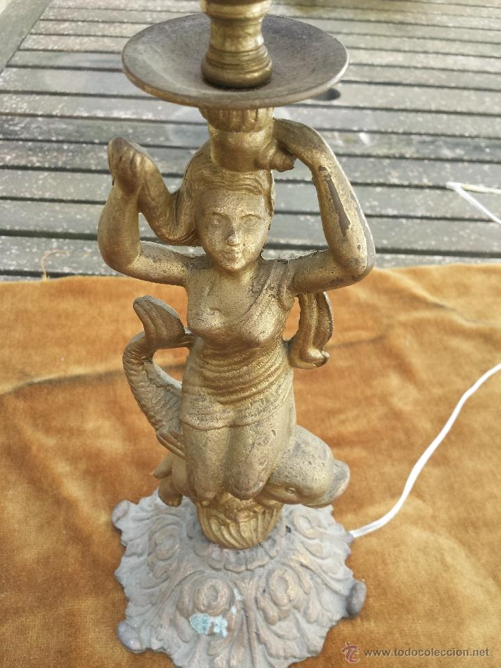 Antig&uuml;edades: L&aacute;mpara de bronce antigua - Foto 2