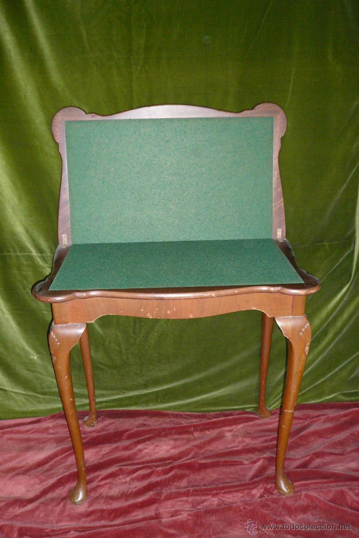 Antig&uuml;edades: Mesa de juego de estilo chipendale. - Foto 1