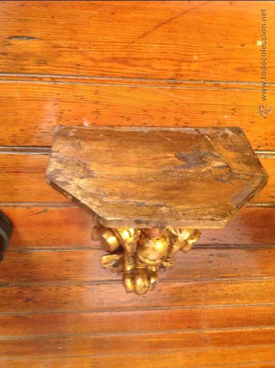 Antig&uuml;edades: MENSULA DE MADERA DORADA - Foto 5