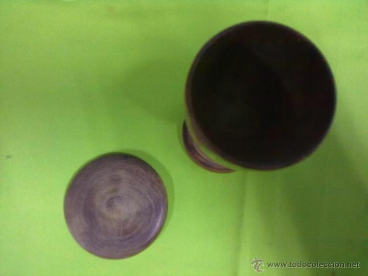 Antig&uuml;edades: COPA MADERA CON TAPA - Foto 2