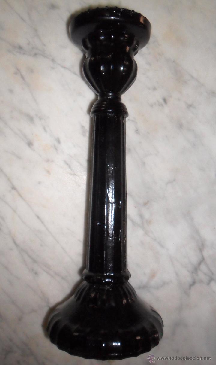 Antig&uuml;edades: Candelabro cristal negro - Foto 2