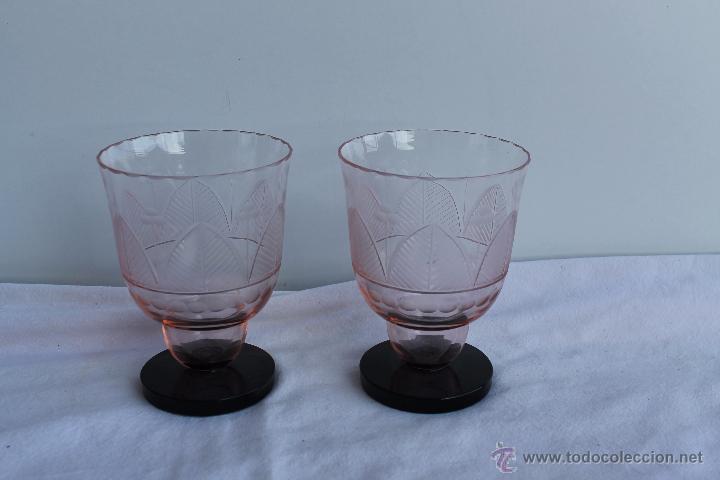 Antig&uuml;edades: PAREJA DE COPAS DE CRISTAL ART-DECO - Foto 1