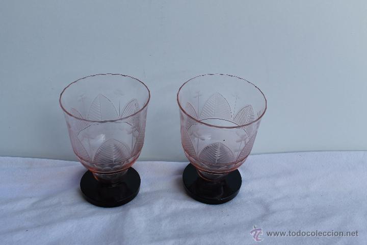Antig&uuml;edades: PAREJA DE COPAS DE CRISTAL ART-DECO - Foto 2