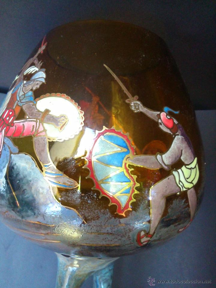 Antig&uuml;edades: * ROYO. COPA CON TALLO ESMALTADO.40CM. (Rf: B/. ) - Foto 2