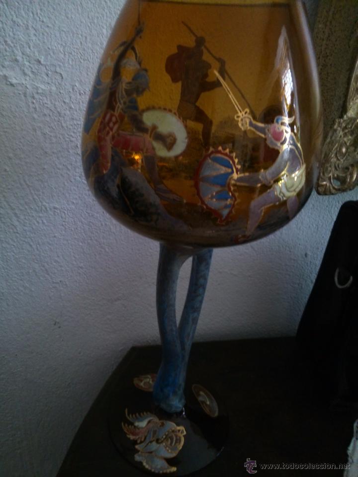 Antig&uuml;edades: * ROYO. COPA CON TALLO ESMALTADO.40CM. (Rf: B/. ) - Foto 6