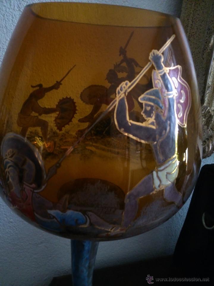 Antig&uuml;edades: * ROYO. COPA CON TALLO ESMALTADO.40CM. (Rf: B/. ) - Foto 7