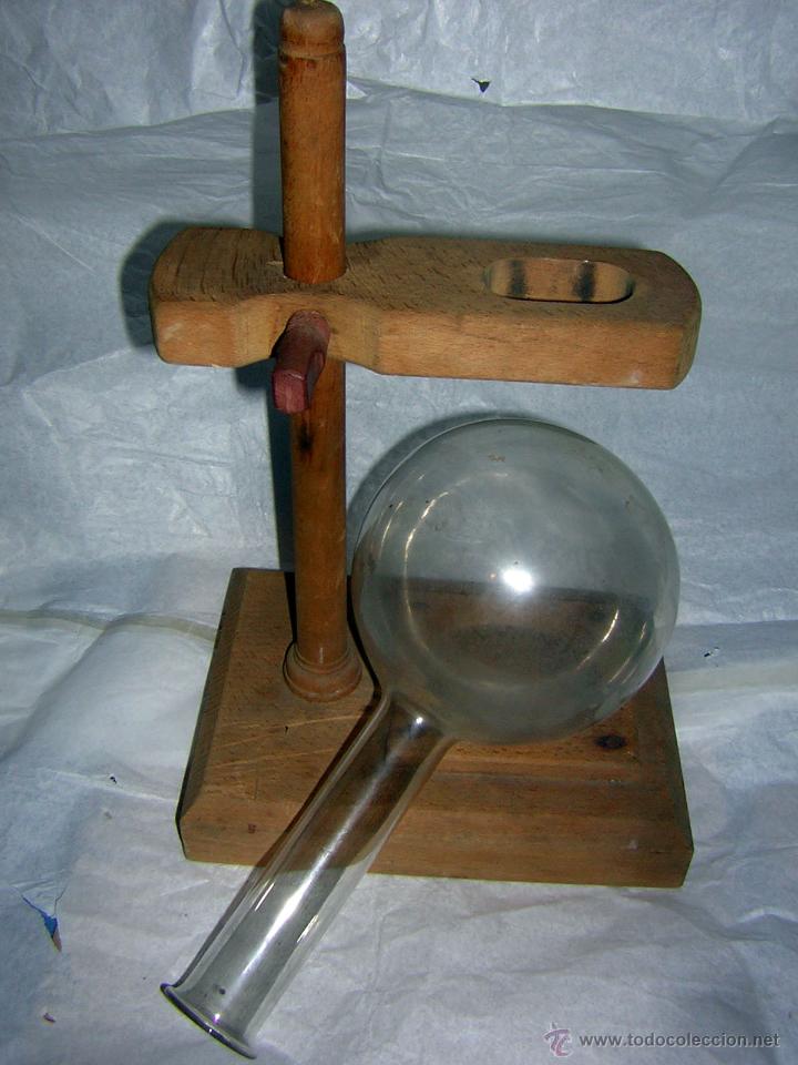 Antig&uuml;edades: DE LABORATORIO CONJUNTO CON UN SOPORTE DE MADERA - Foto 5