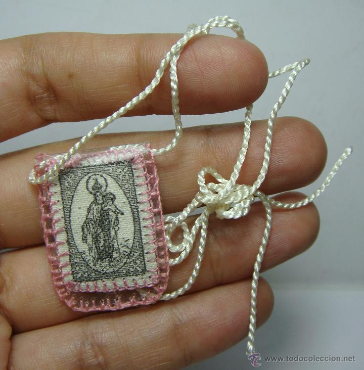 Antig&uuml;edades: Antiguo Escapulario de la Virgen del Carmen. - Foto 1