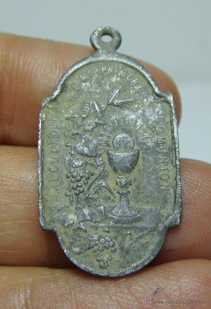 Antig&uuml;edades: Medalla Religiosa Antigua. Primera Comuni&oacute;n. - Foto 2