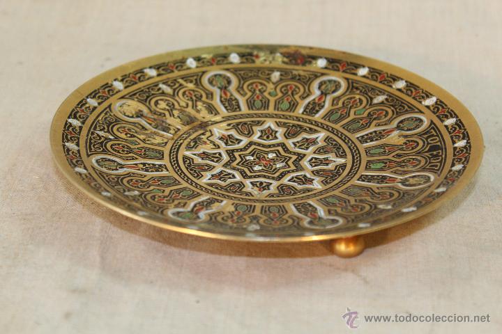 Antig&uuml;edades: PLATO dorado con electrolisis vintage - Foto 1
