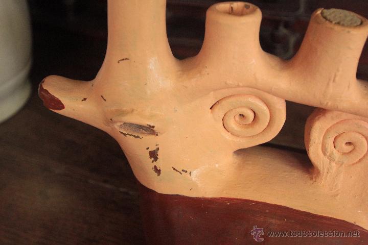 Antig&uuml;edades: Antiguo y raro botijo de cer&aacute;mica - Foto 5