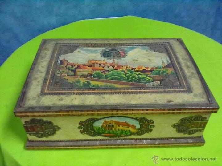 Antig&uuml;edades: CAJA LATA TROQUELADA Y SERIGRAFIADA - Foto 2
