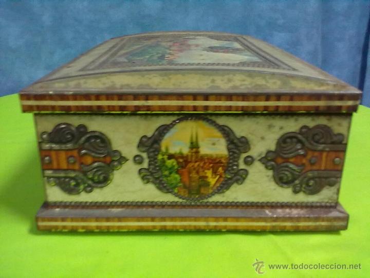 Antig&uuml;edades: CAJA LATA TROQUELADA Y SERIGRAFIADA - Foto 3